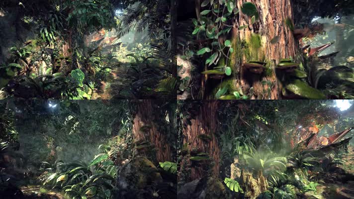 魔幻3D森林-蘑菇-热带雨林亚马逊丛林