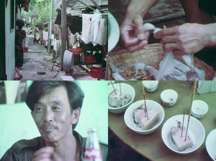 1983老上海黄浦江码头渔民生活