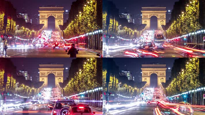 法国巴黎凯旋门拥挤车流