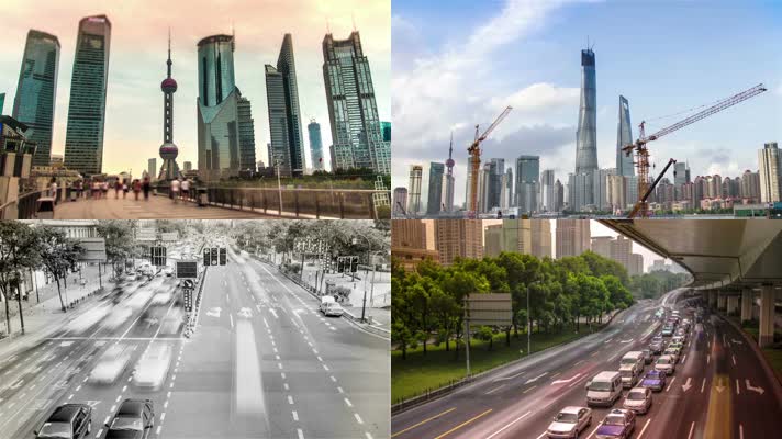 上海马路车流城市建设