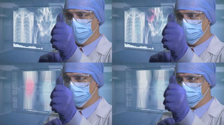 骨科医生vr虚拟现实科幻屏幕检查疾病