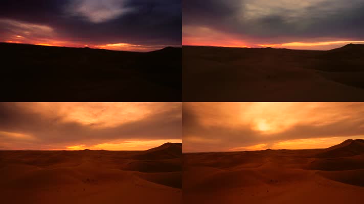 傍晚夕阳沙漠风光