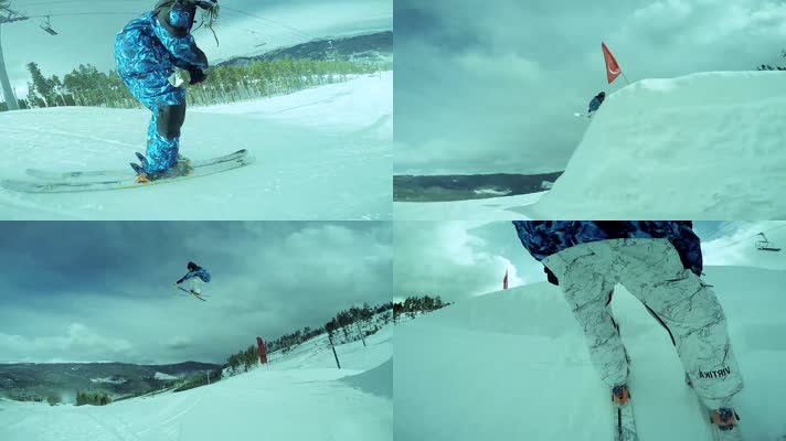 冬季花样滑雪特技表演
