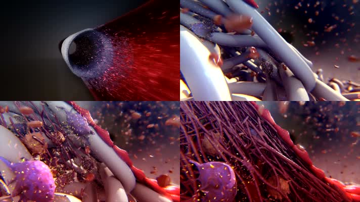 人体药物治疗血管流通动画