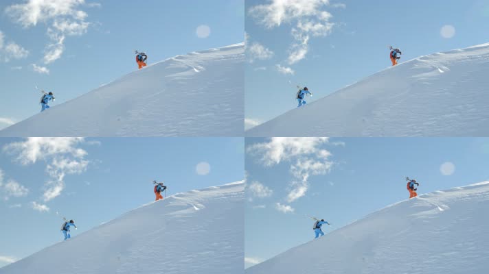 攀登 攀登者 跋涉 旅行 滑雪 視頻素材,文體競技視頻素材下載,高清