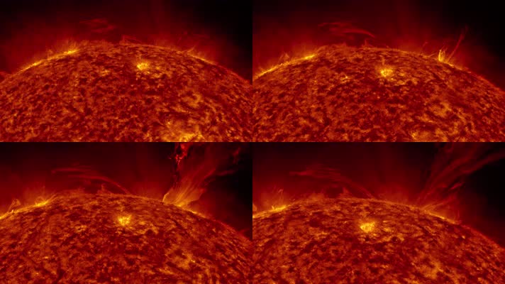 4k太陽能爆炸燃燒太陽黑子耀斑紫外輻射視頻素材