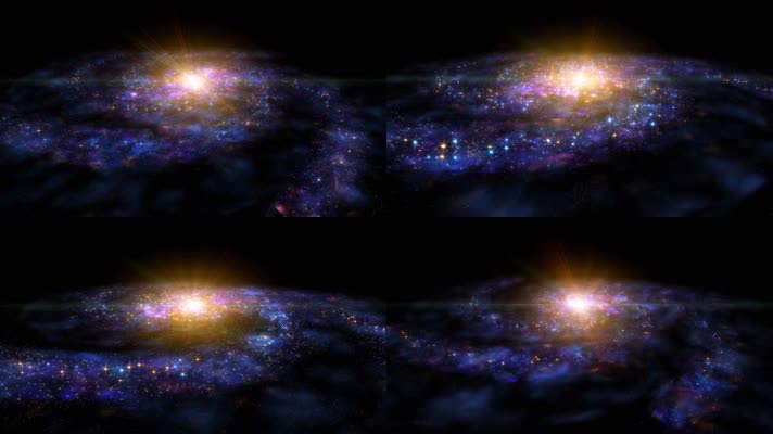 三维螺旋星系 光效粒子科技背景科技星空