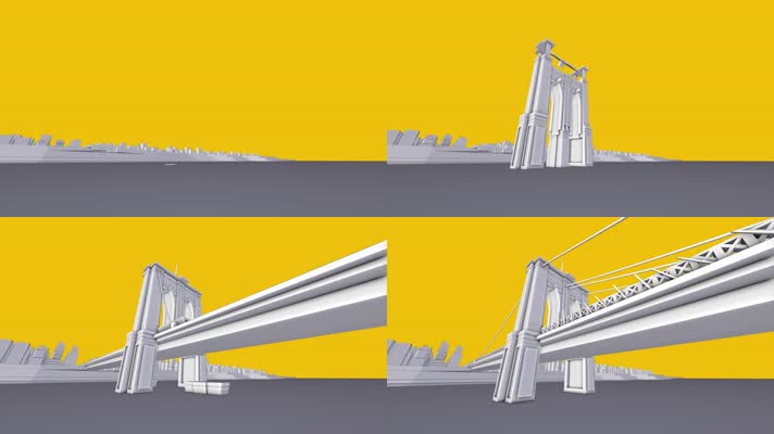 纽约布鲁克林大桥建造3D模型
