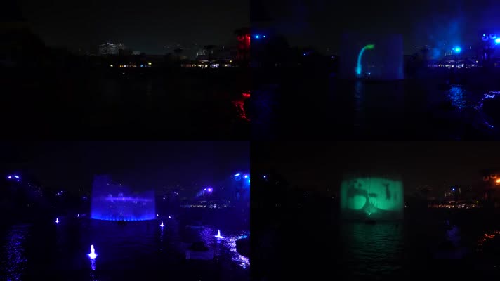 香港海洋公园舞蹈喷泉和龙山3d水幕秀