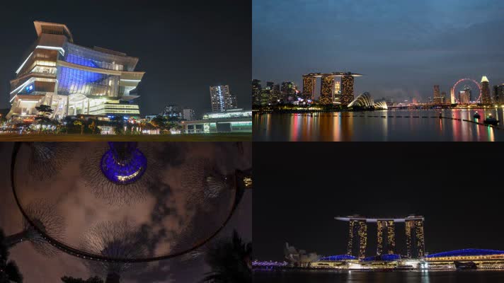 新加坡夜景延时摄影