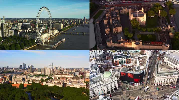 4K英国伦敦航拍伦敦宣传片城市世界城市