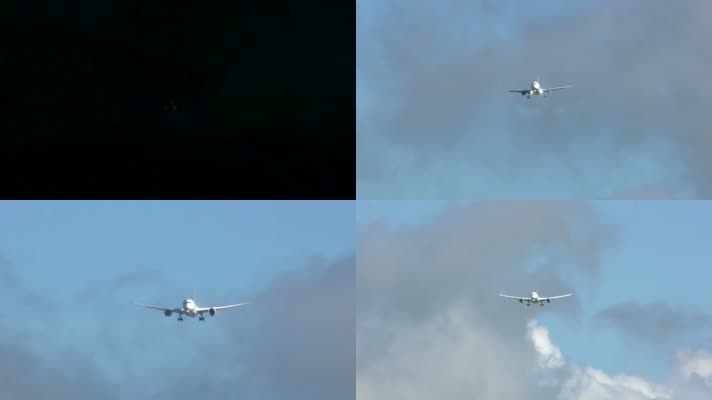 4k各国航空飞机从头顶飞过降落过程