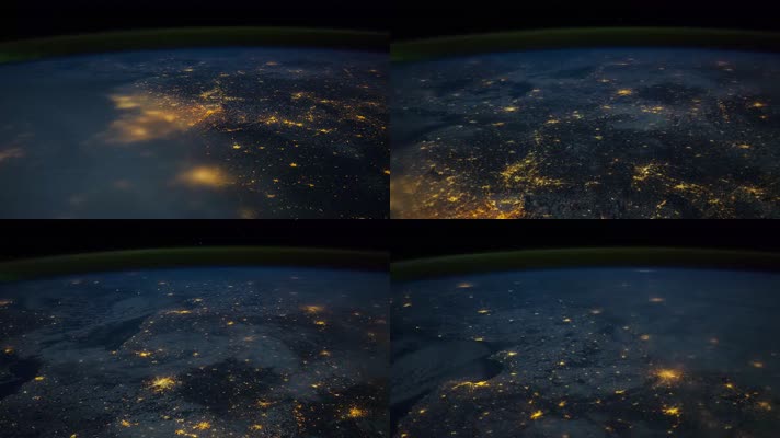 4k欧洲城市夜景卫星星光图