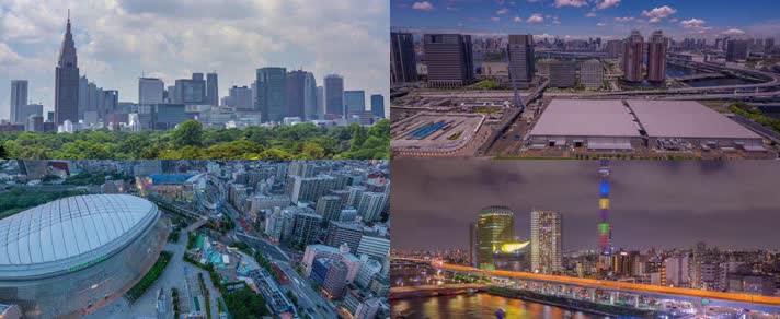 4k日本东京城市建筑与交通人文延时空镜