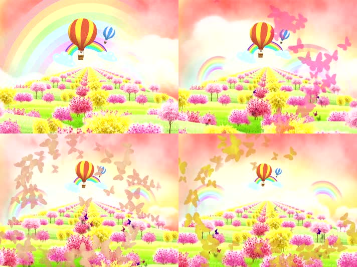 1通道儿童主题粉色彩虹