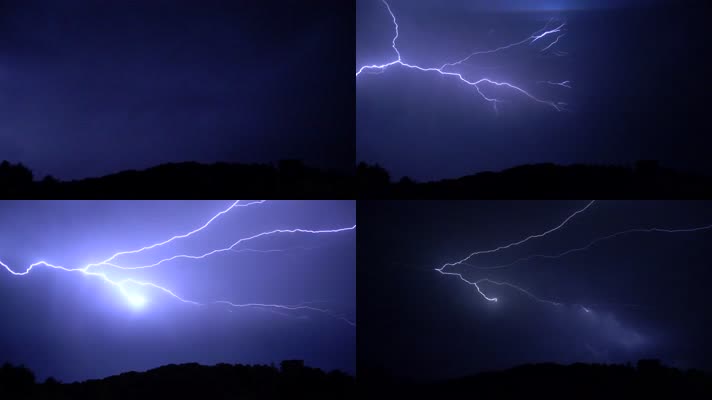 4k阴雨天气下的闪电高速摄影实拍素材