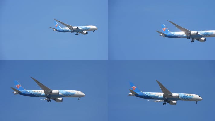 4k中国南方航空波音787飞机上海浦东机场降