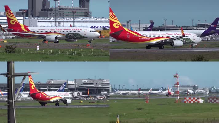 4k中国海南航空飞机起飞过程