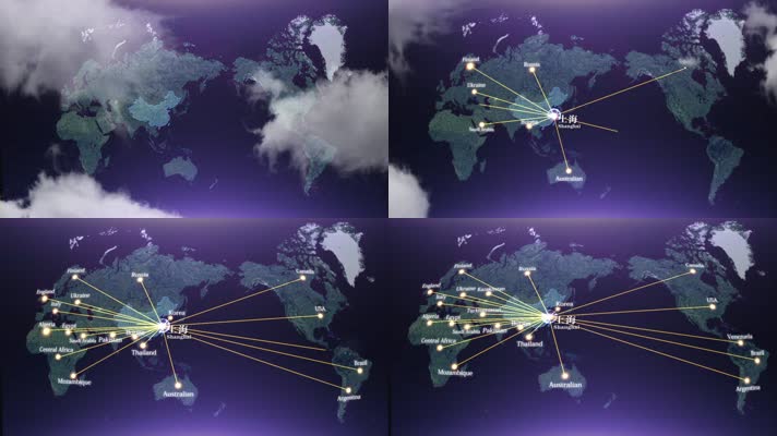 中国商业辐射世界连线地图免插件