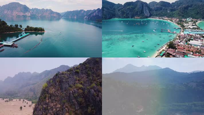 4k航拍南亚海滨生态海岛绝美自然风光