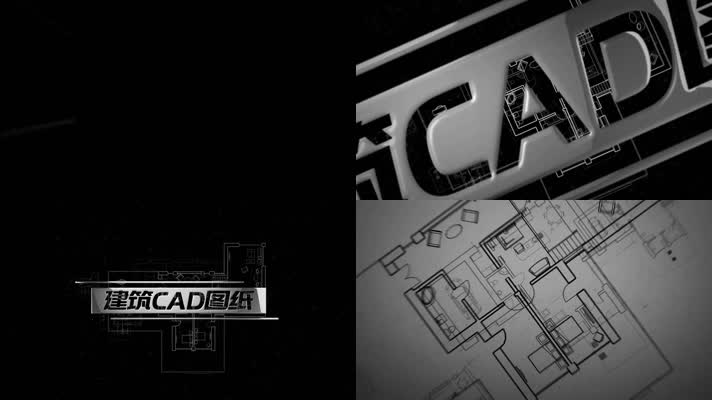建筑室内别墅装修CAD图纸图层汇聚LOGO片头