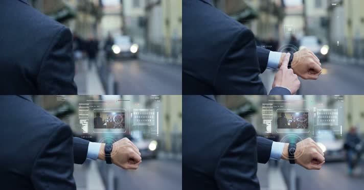智能手表 绿屏手表 高科技通讯 