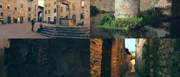 4k意大利中部中世纪建筑风格小镇圣吉米那诺