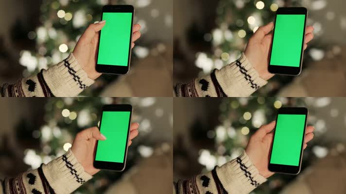 绿屏点击手机屏幕 使用手机  