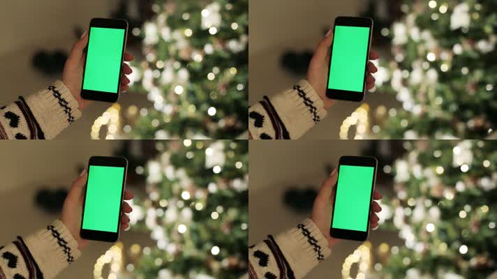 绿屏点击手机屏幕 使用手机  