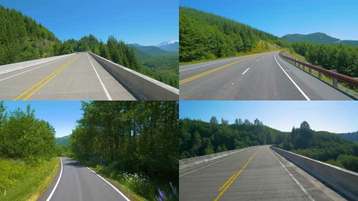 4K高速公路穿行行车录像实拍素材