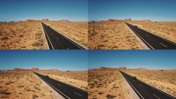 航拍高速公路 沙漠道路 航拍公路  
