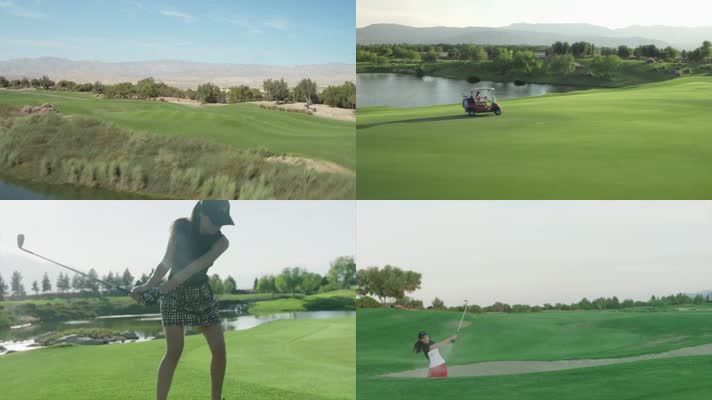 打高尔夫球的美女运动高端商务品牌