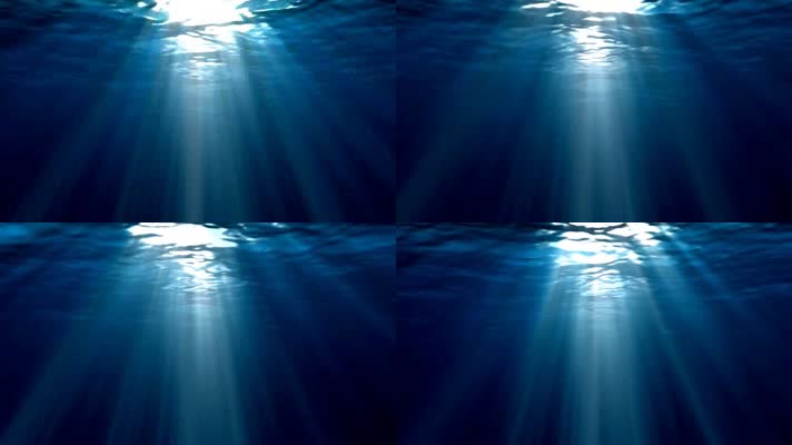 阳光穿透照射海底水下光线海底光线动态背景