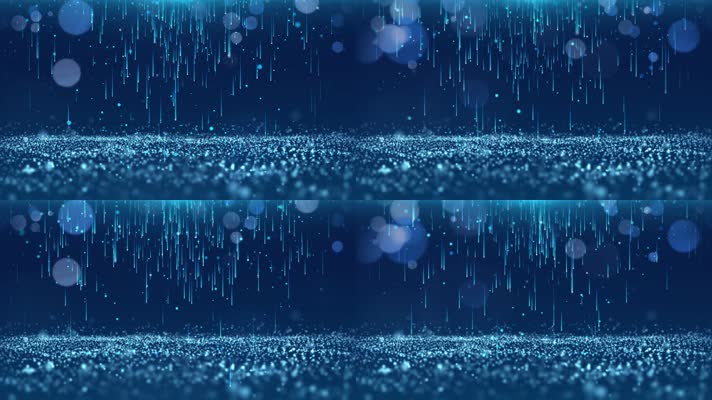 蓝色粒子雨背景循环