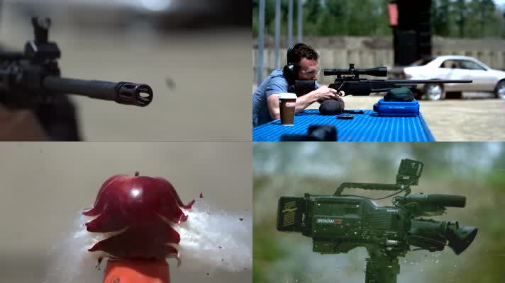 高速摄像机拍摄子弹出膛瞬间射击训练射击场