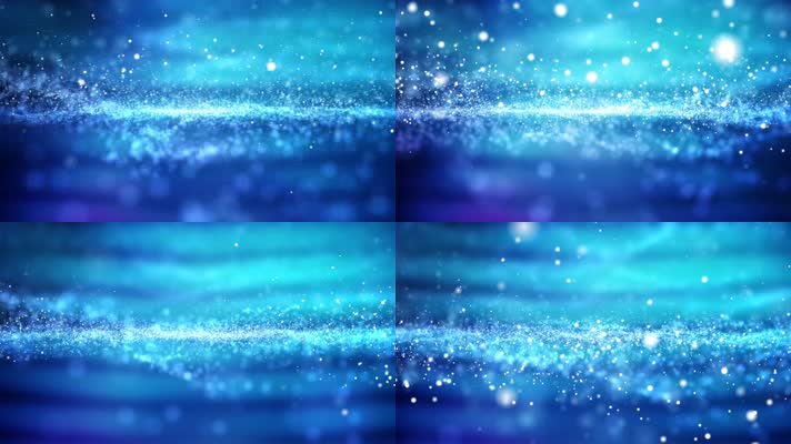  蓝色粒子海粒子波动