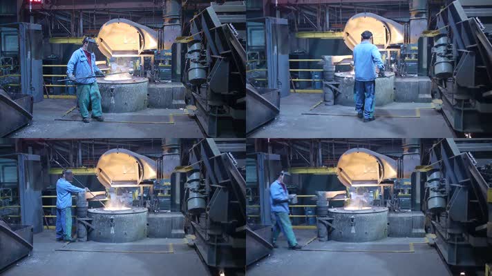 炼钢铁工厂重工业实拍素材2