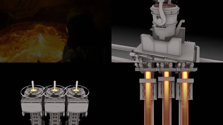 钢铁厂重工业企业宣传工业三维动画素材