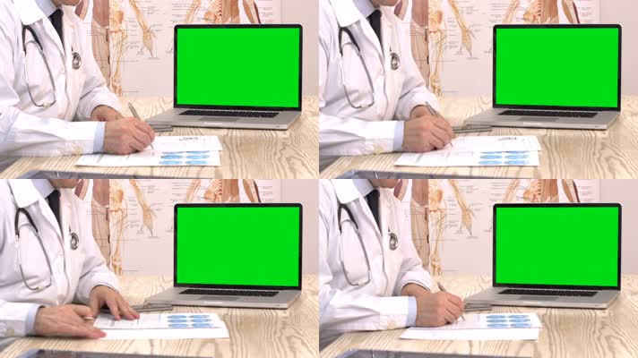 医生 笔记本电脑绿屏  