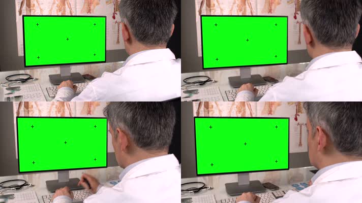 医生 笔记本电脑绿屏  