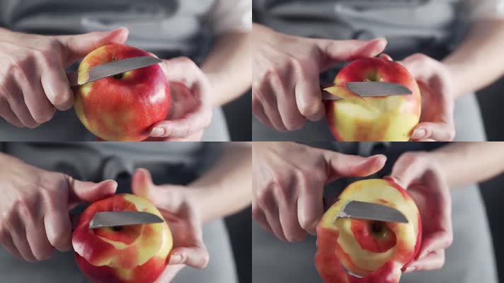 削苹果皮实拍