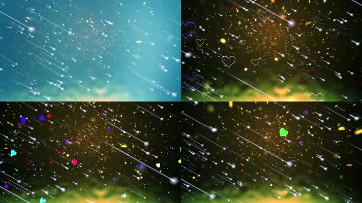 F4流星雨唯美粒子光效4k高清视频