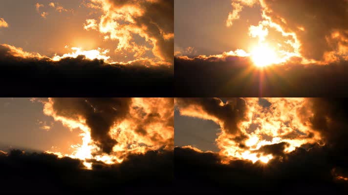 【4K】太阳升起火烧云