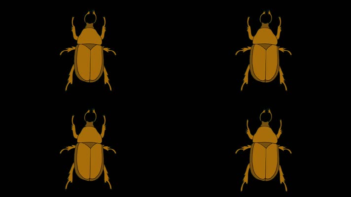 动漫卡通带通道MOV甲虫爬行动画素材