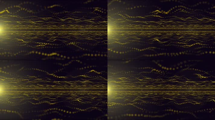 金色粒子线条波浪动画