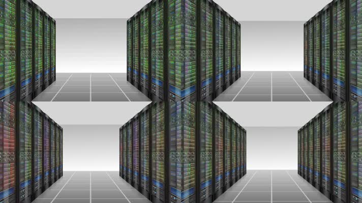 4K超清机房计算机云处理大数据服务器视频