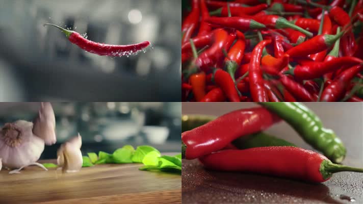 高清新鲜辣椒蔬菜广告特效镜头