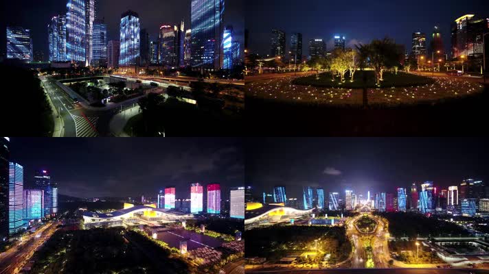 2019深圳灯光秀航拍夜景地标建筑旅游宣传