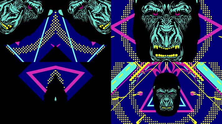 DJ夜店黑猩猩动感图形视频背景2