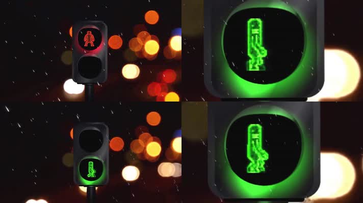 交通红绿灯流星雨LED视频背景